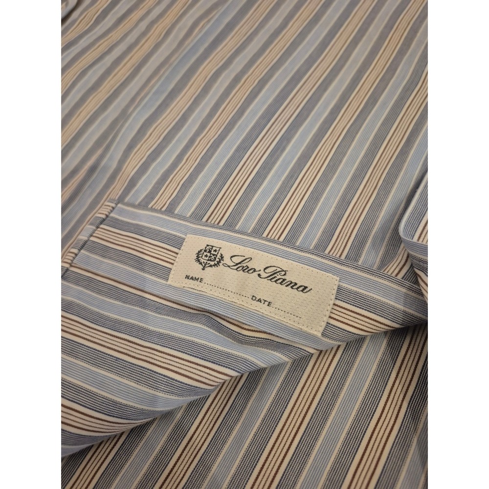 Loro Piana Men Short Sleeves Shirt - 100% Cotton - Size: Medium - Picture 9 of 14